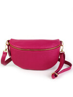 Leren heuptas | Bumbag | Fuchsia | Maat M