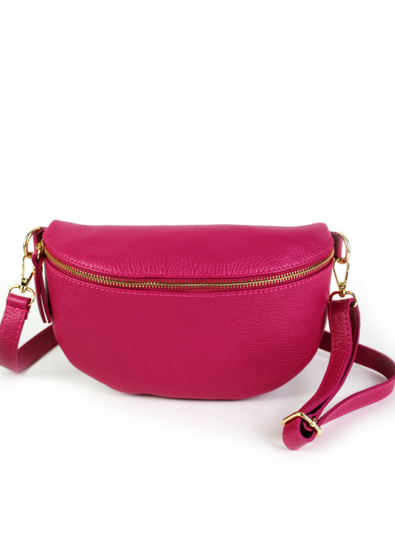 Leren heuptas | Bumbag | Fuchsia | Maat M