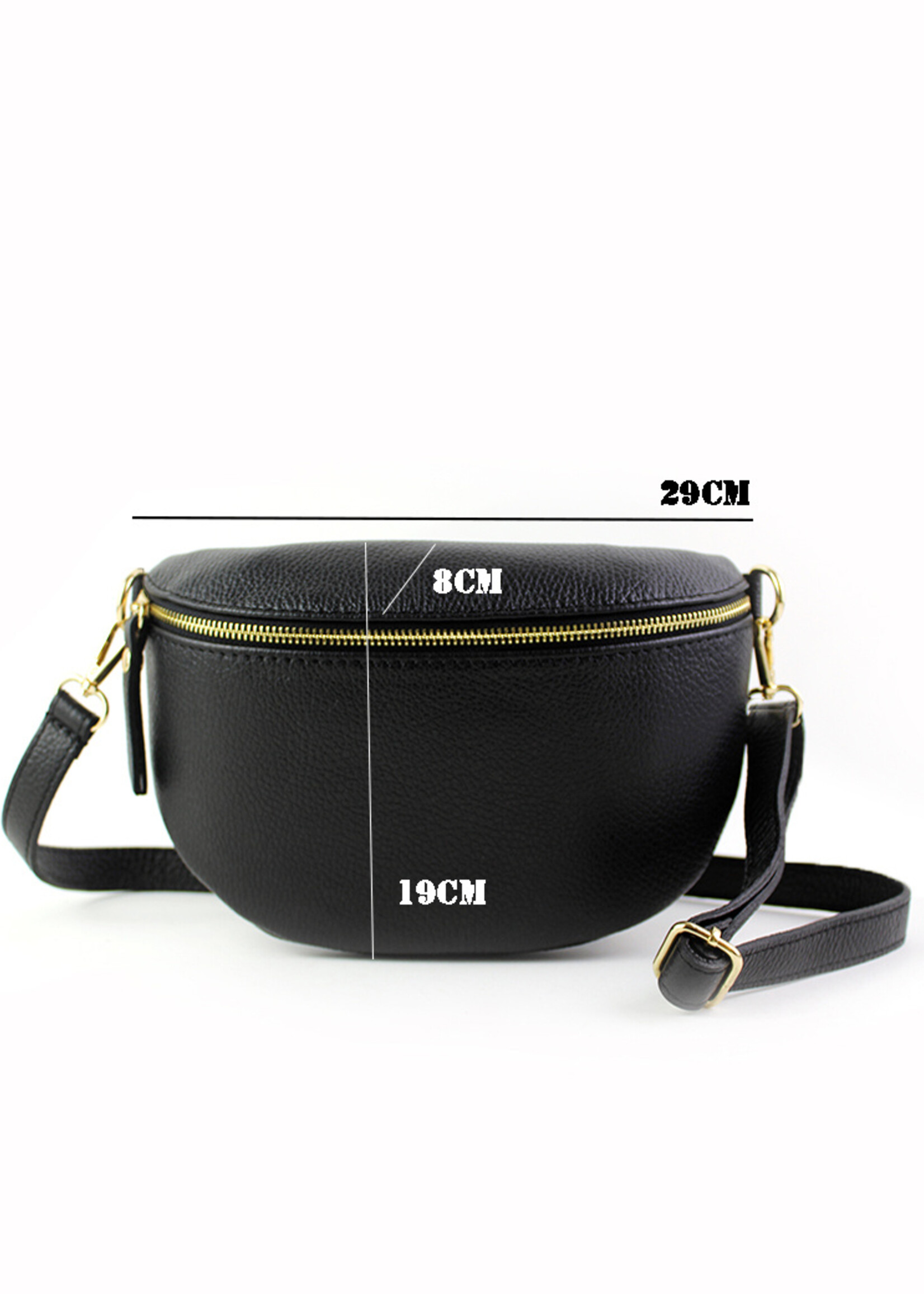 Leren heuptas | Bumbag | Donkerblauw | Maat - L