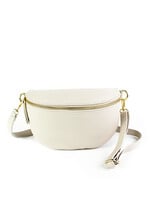 Leren heuptas | Bumbag | Beige | Maat M