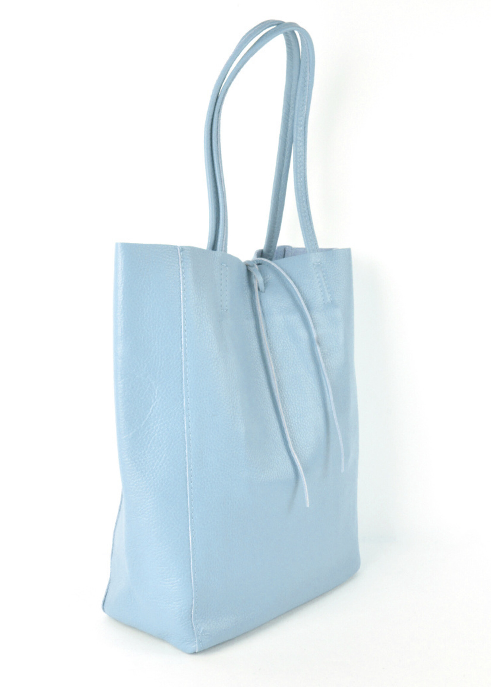 Leren shopper | Lichtblauw