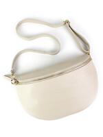 Leren heuptas | Bumbag | Beige | Maat - L