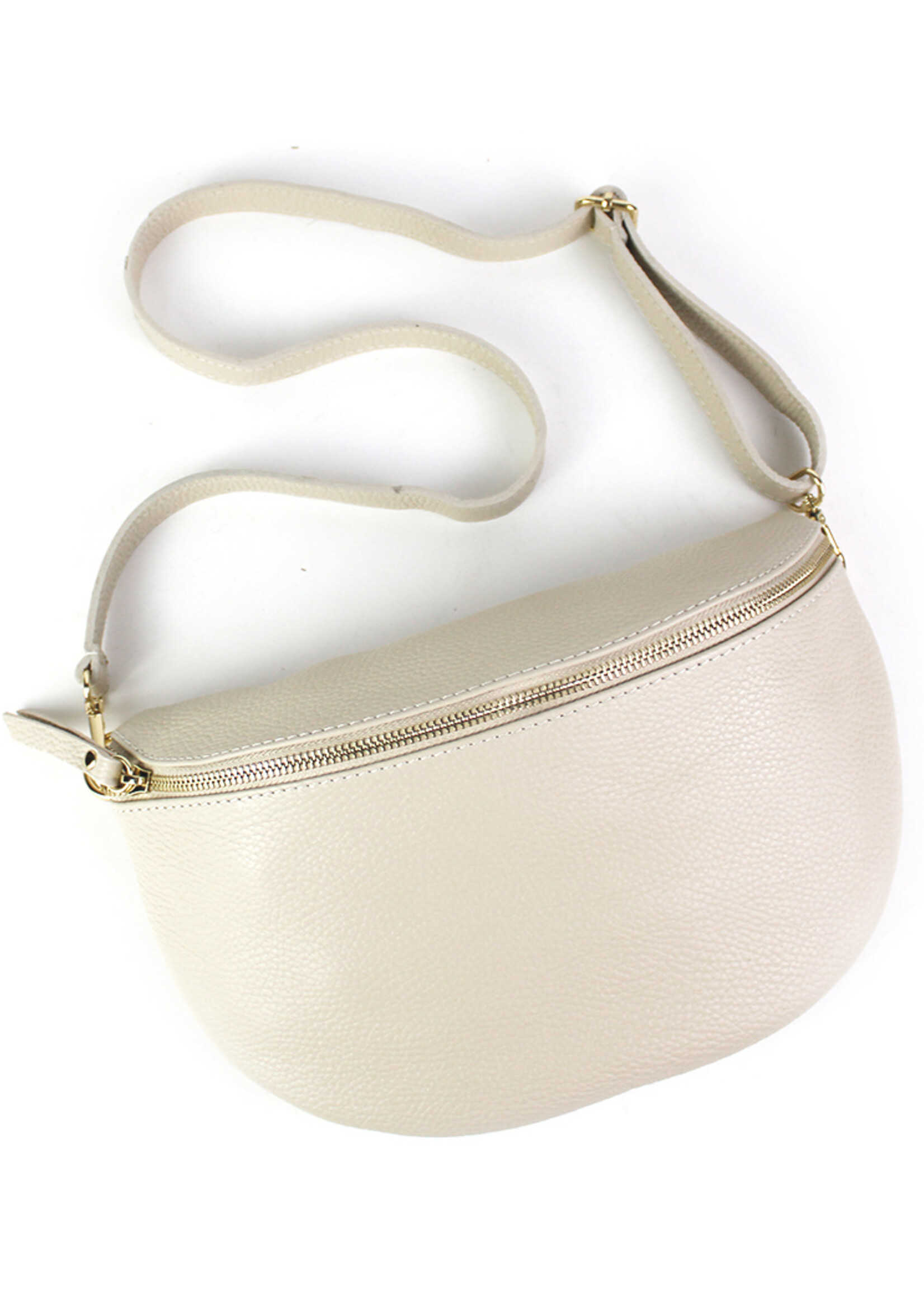 Leren heuptas | Bumbag | Beige | Maat - L