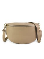 Leren heuptas | Bumbag | Taupe | Maat - L