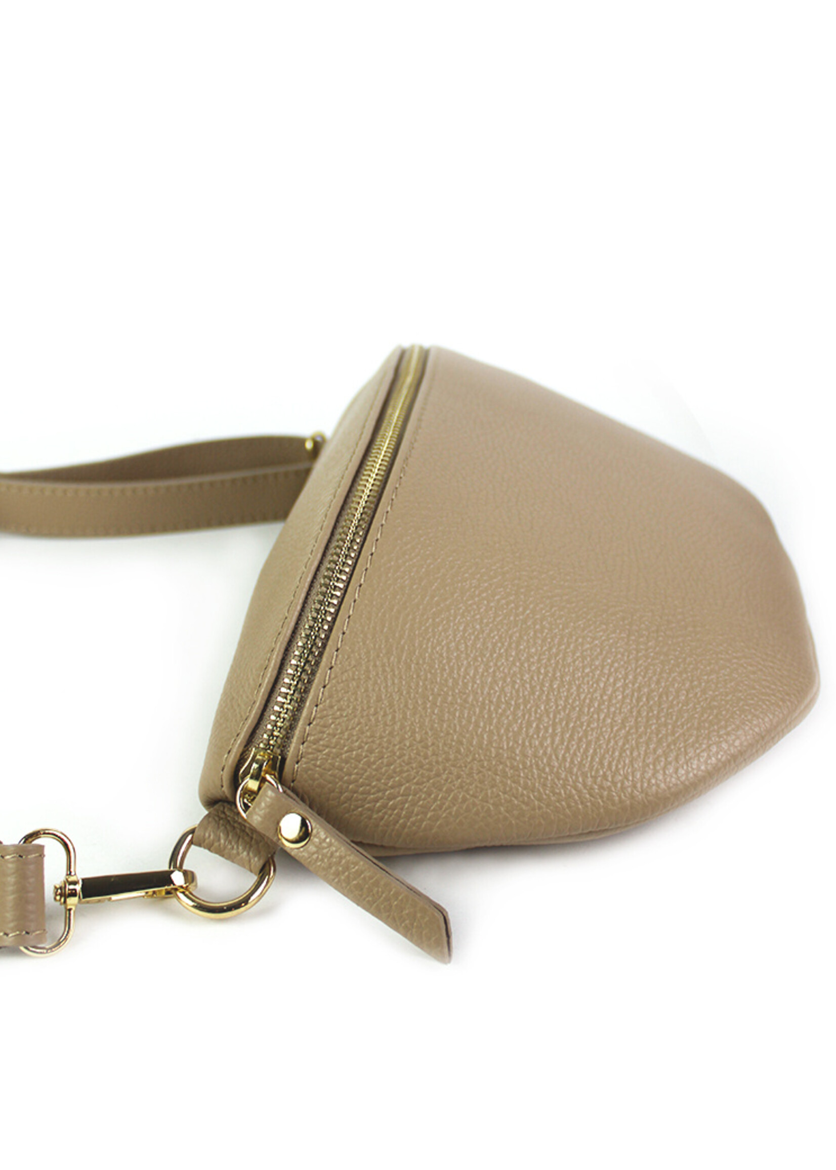 Leren heuptas | Bumbag | Taupe | Maat - L