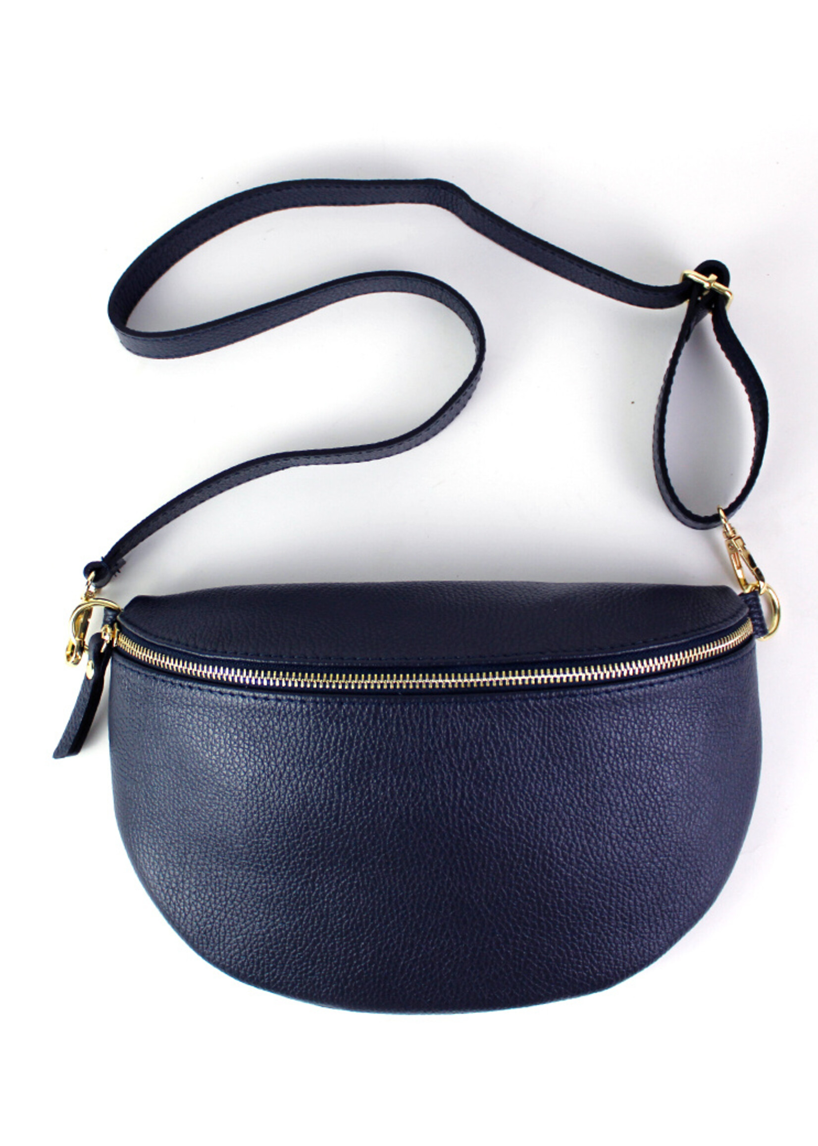 Leren heuptas | Bumbag | Donkerblauw | Maat - L