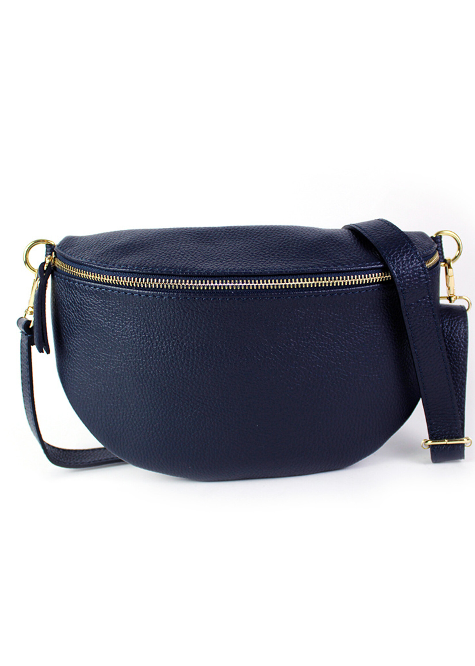 Leren heuptas | Bumbag | Donkerblauw | Maat - L