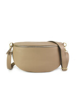 Leren heuptas | Bumbag | Taupe | Maat  M