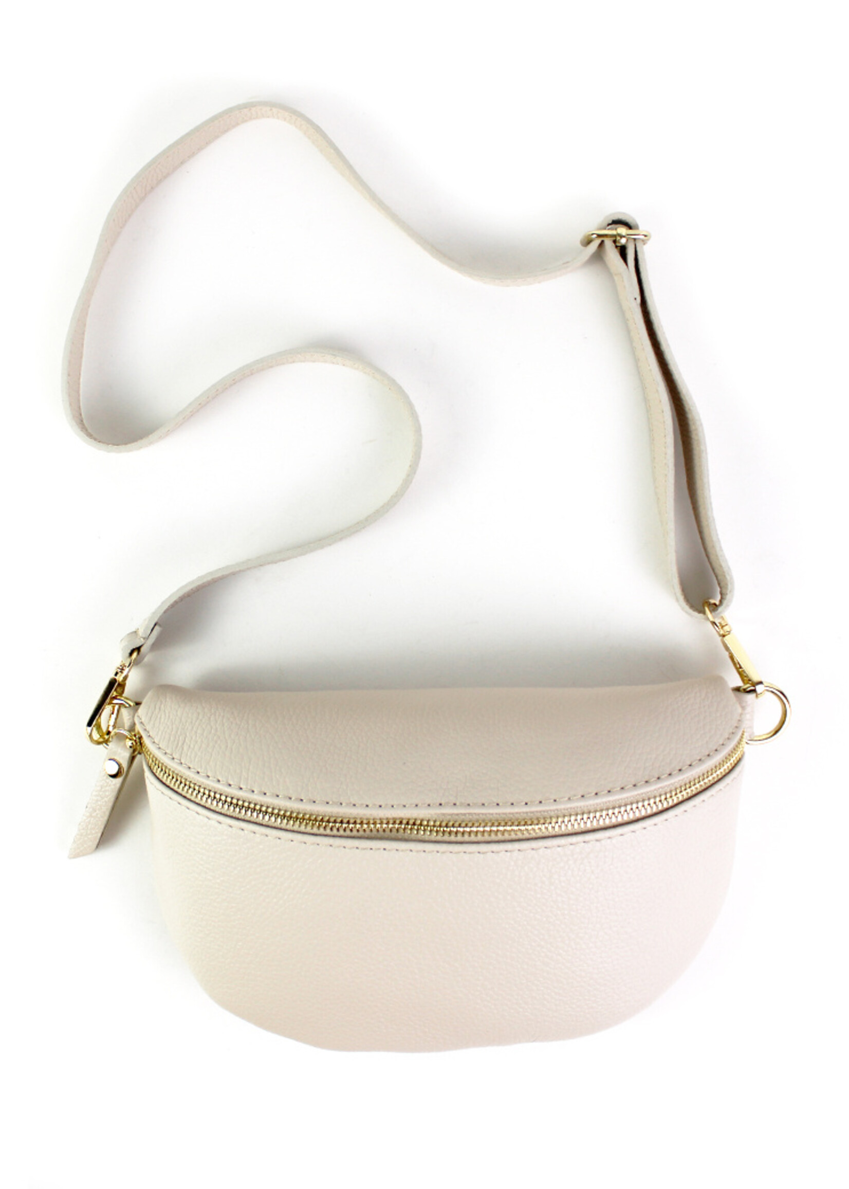 Leren heuptas | Bumbag | Beige | Pied de Poule | Maat - M