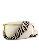 Leren heuptas | Bumbag SET | Beige | Zebra | MEDIUM