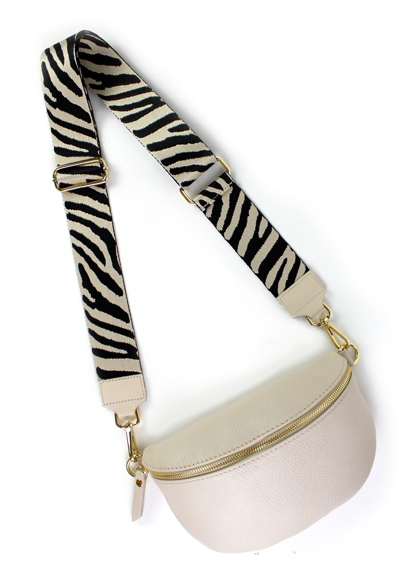 Leren heuptas | Bumbag | Beige | Zebra | Maat - M