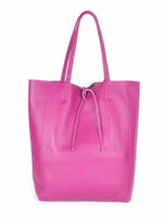 Leren shopper | Fuchsia