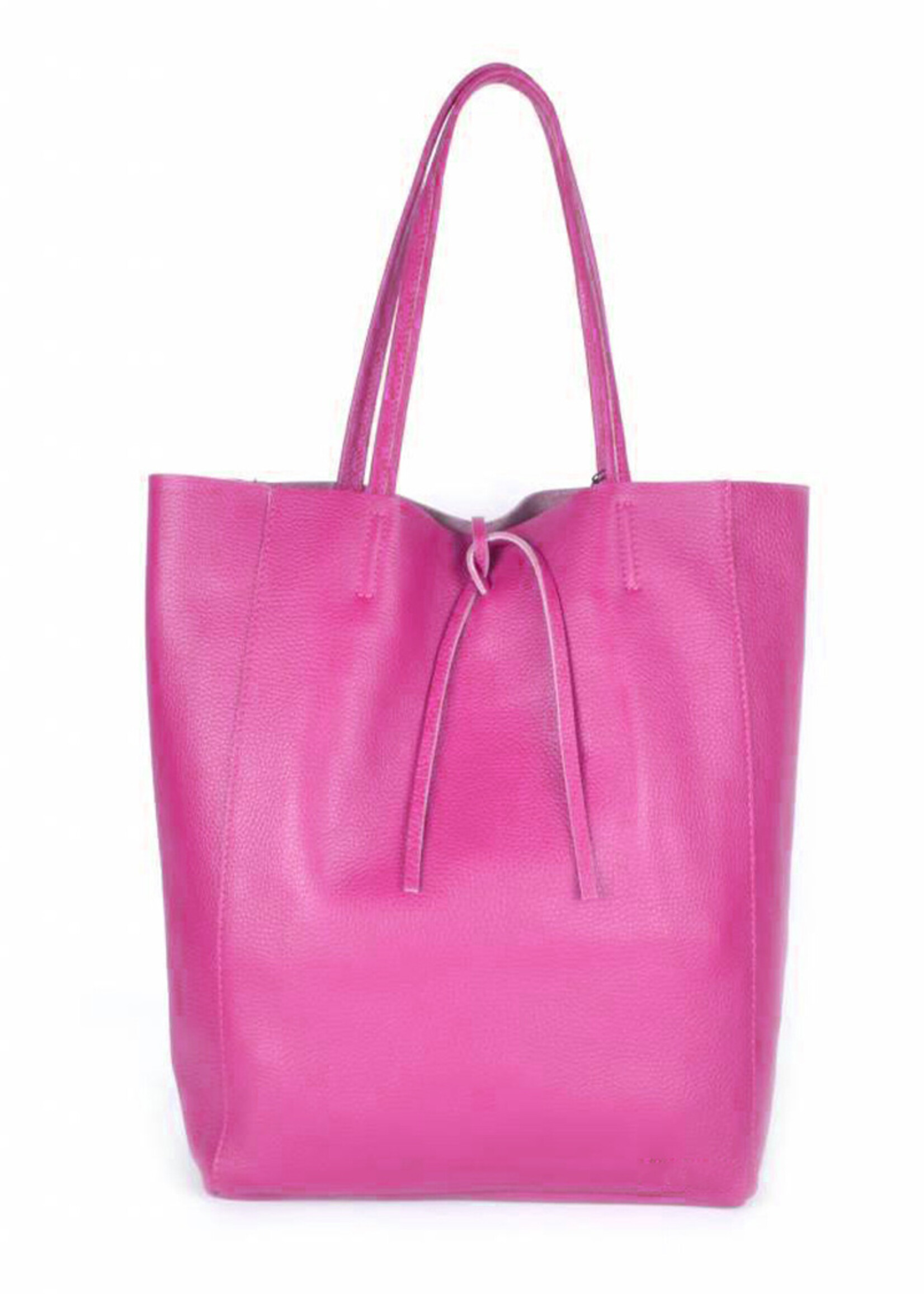 Leren shopper | Fuchsia