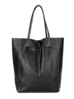 Leren shopper | Zwart