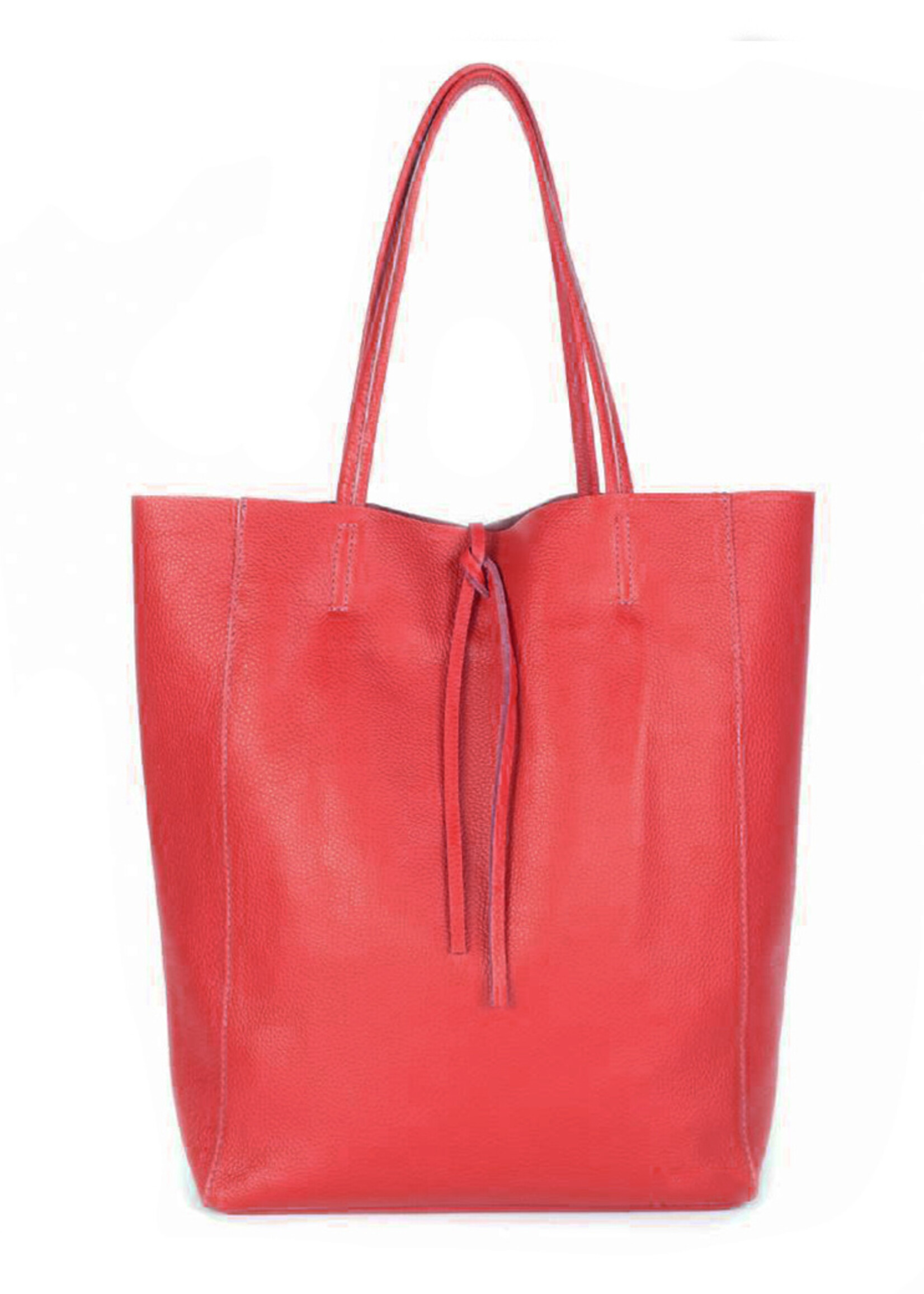 Leren shopper | Rood