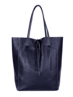 Leren shopper | Donkerblauw