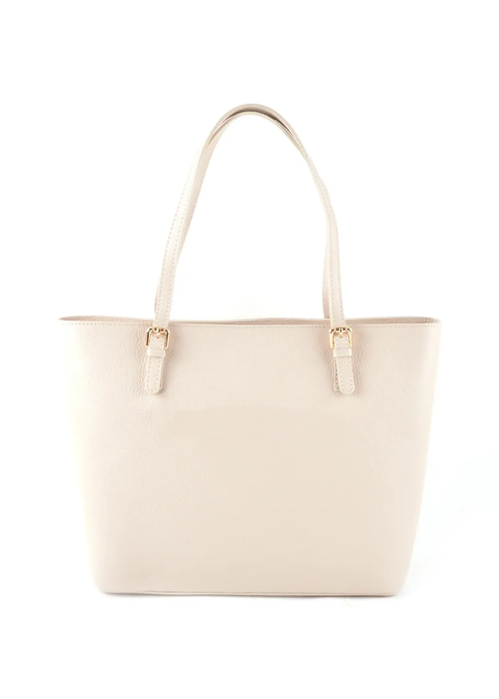 Leren handtas | Elin | Beige