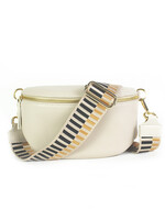 Leren heuptas | Bumbag | Beige | Stripes | Maat - M