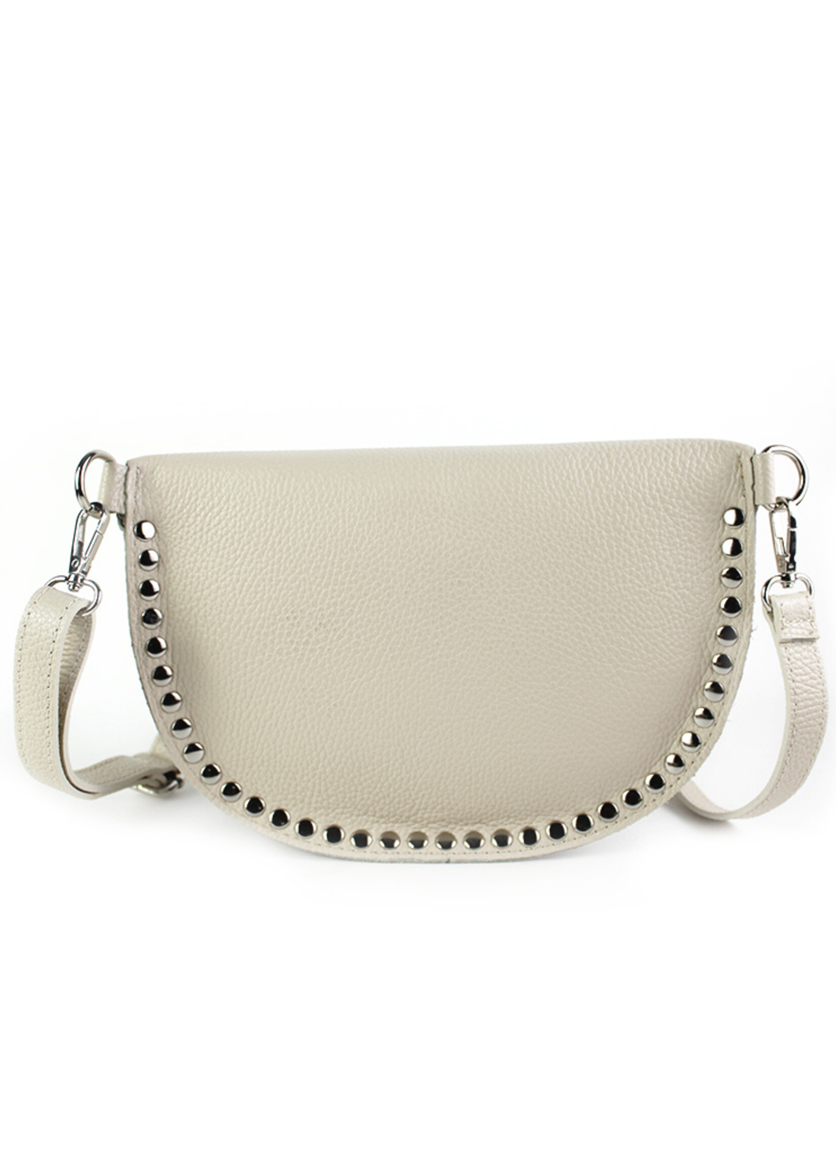 Leren heuptas | Bumbag | Beige | Met Studs