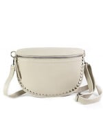 Leren heuptas | Bumbag | Beige | Met Studs