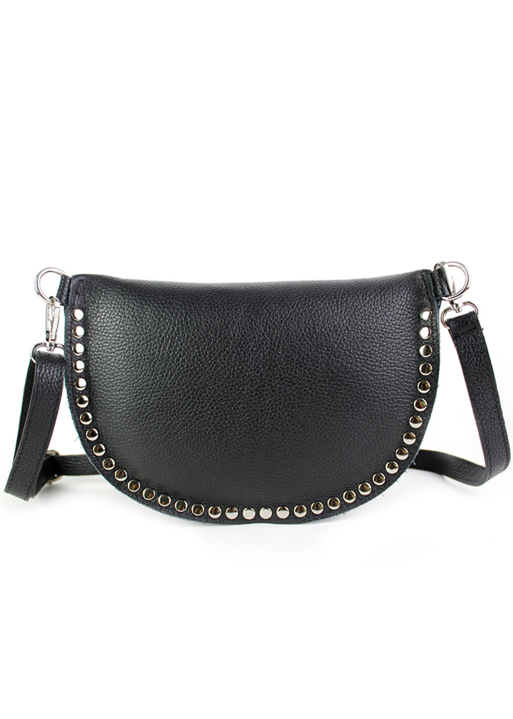 Leren heuptas | Bumbag | Zwart | Met Studs