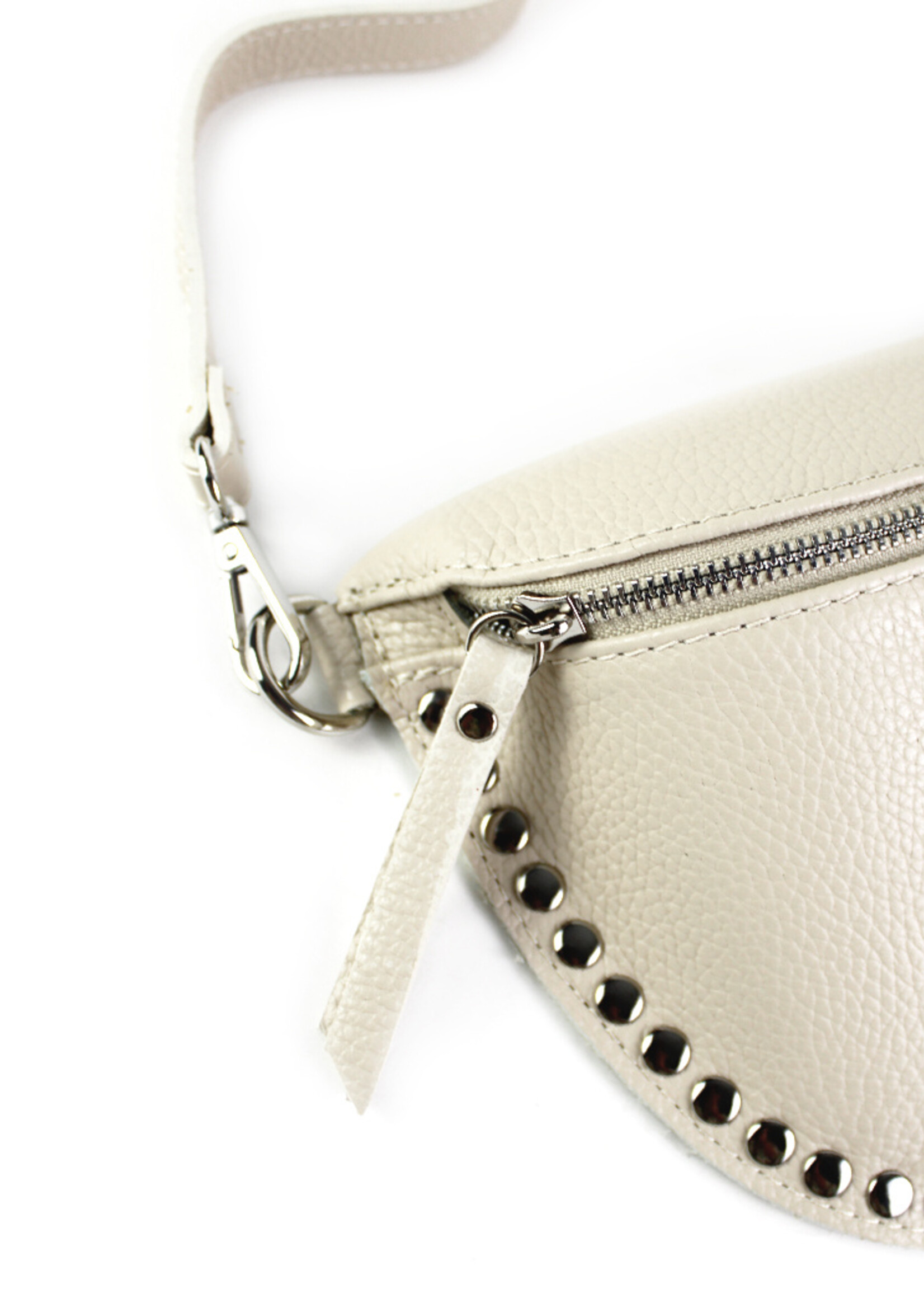 Leren heuptas | Bumbag | Beige | Met Studs SET