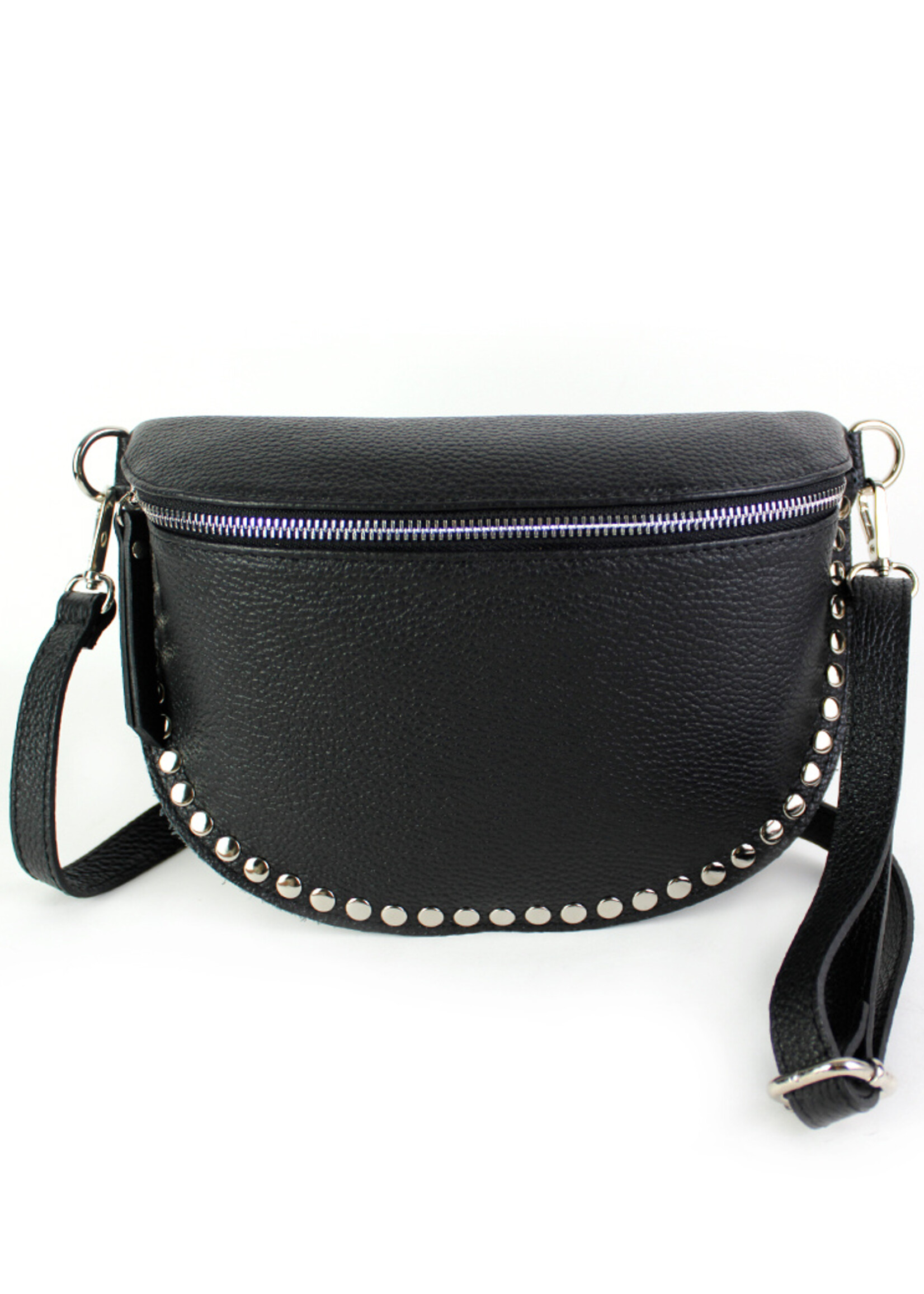 Leren heuptas | Bumbag | Zwart | Met Studs SET