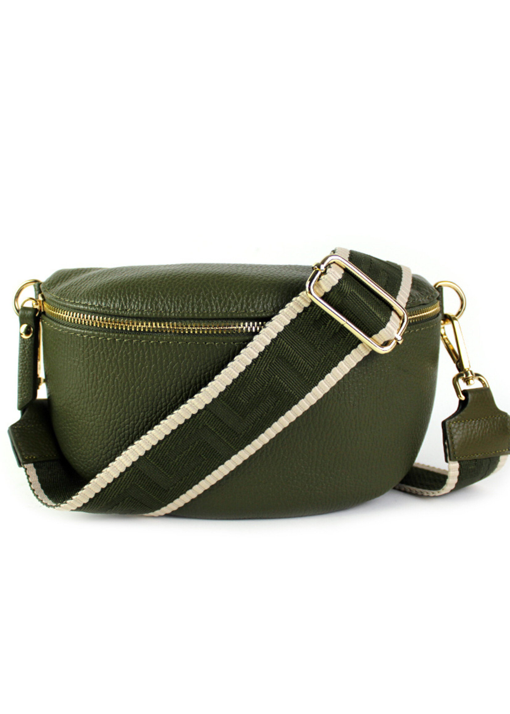 Leren heuptas | Bumbag | Olijfgroen | Uni | MEDIUM