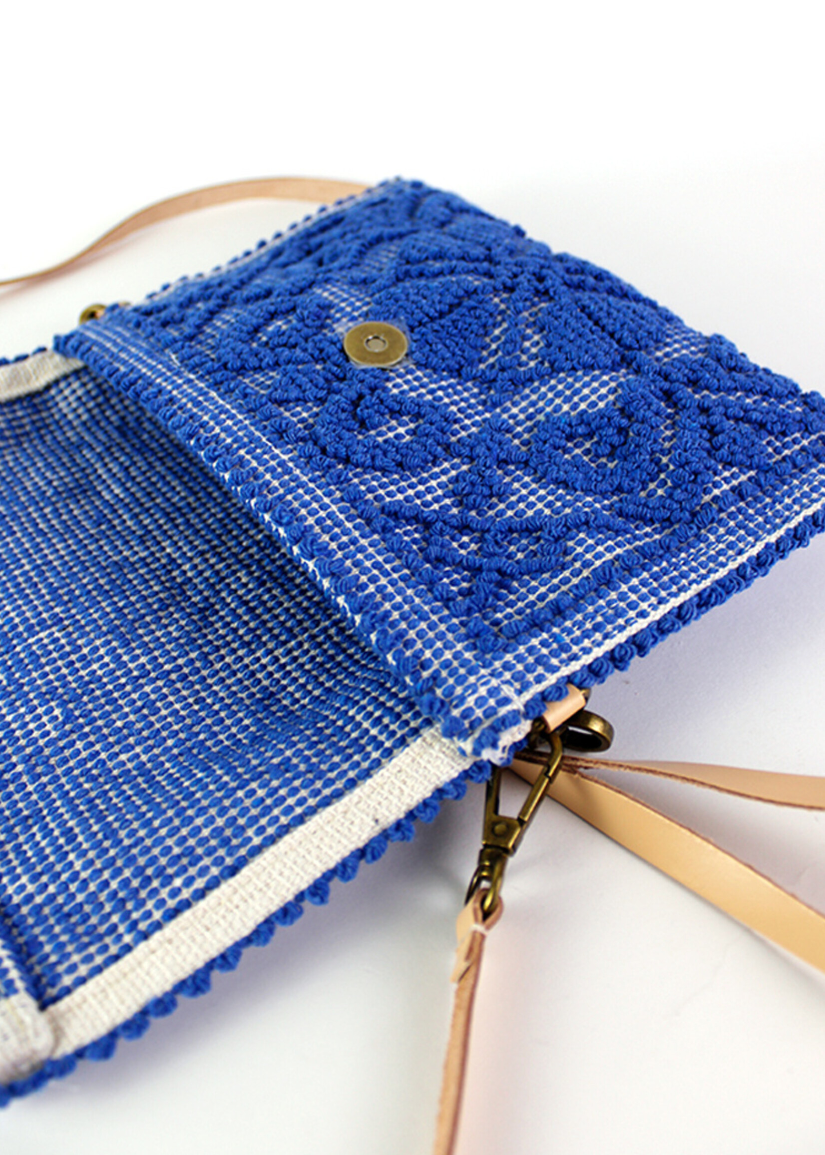 Ibiza Clutch met leren schouderband - Kobaltblauw