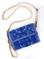 Ibiza Clutch met leren schouderband - Kobaltblauw