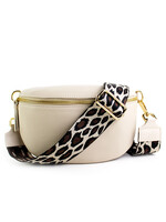 Leren heuptas | Bumbag | Beige | Panter | Maat  - M