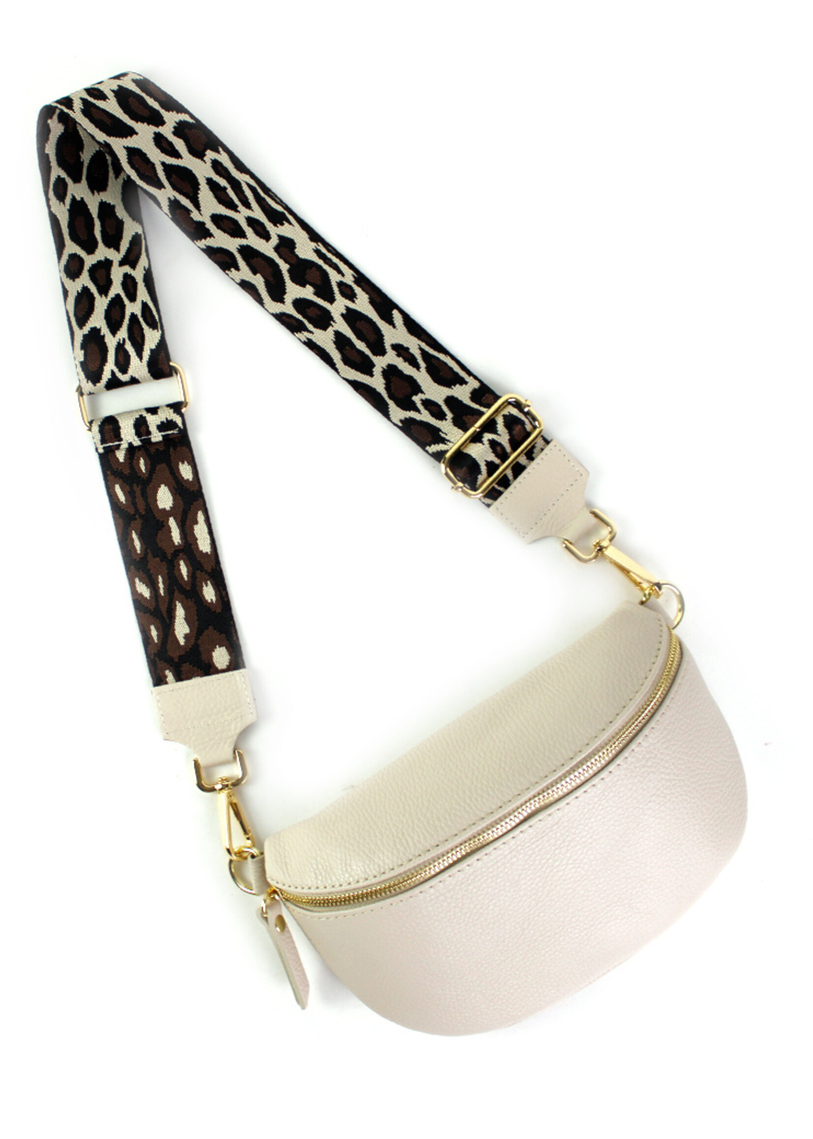 Leren heuptas | Bumbag SET | Beige | Panter | MEDIUM