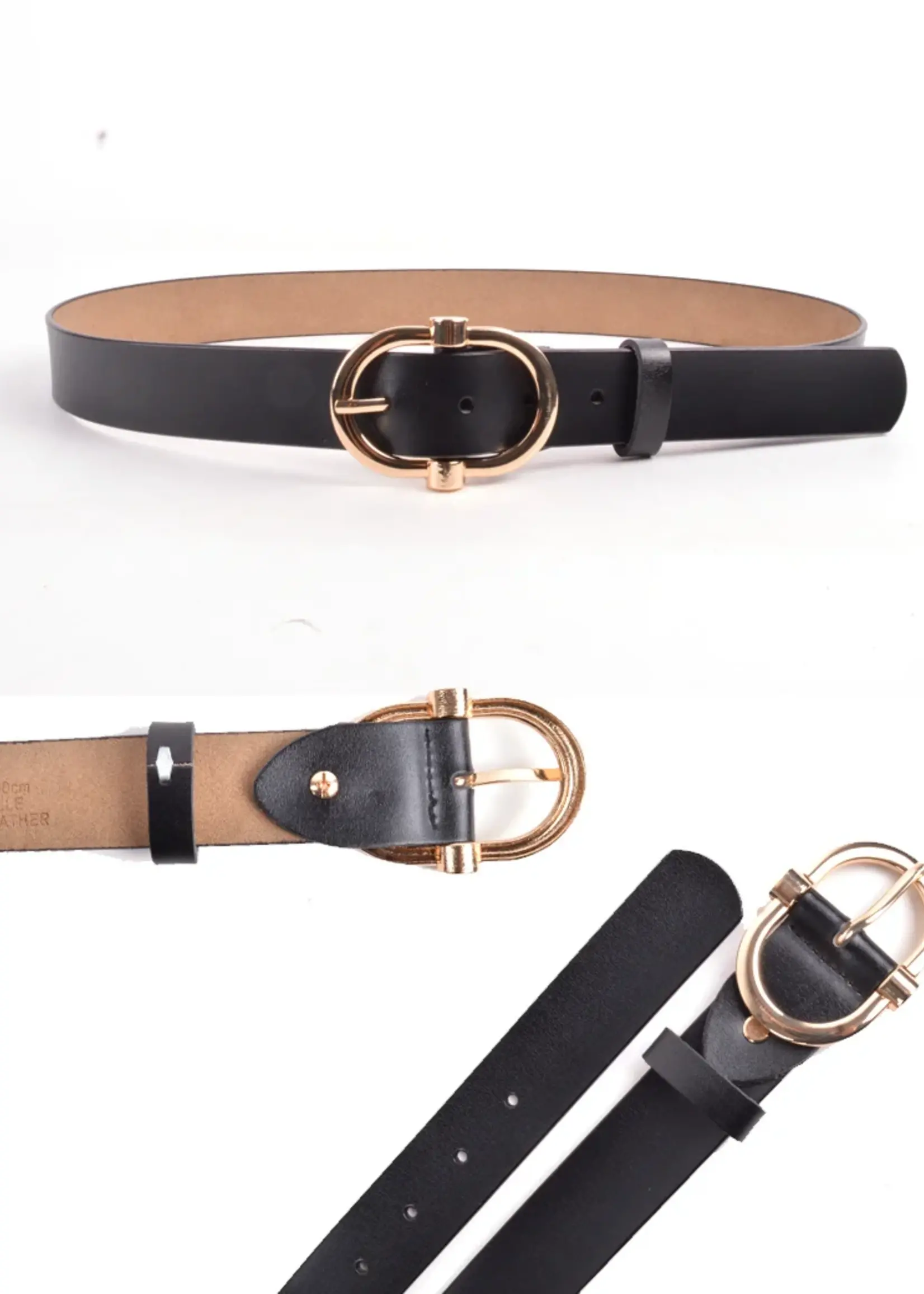 Lederen riem | Zwart | 559101