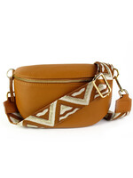 Leren heuptas | Bumbag | Camel | Zigzag | MEDIUM