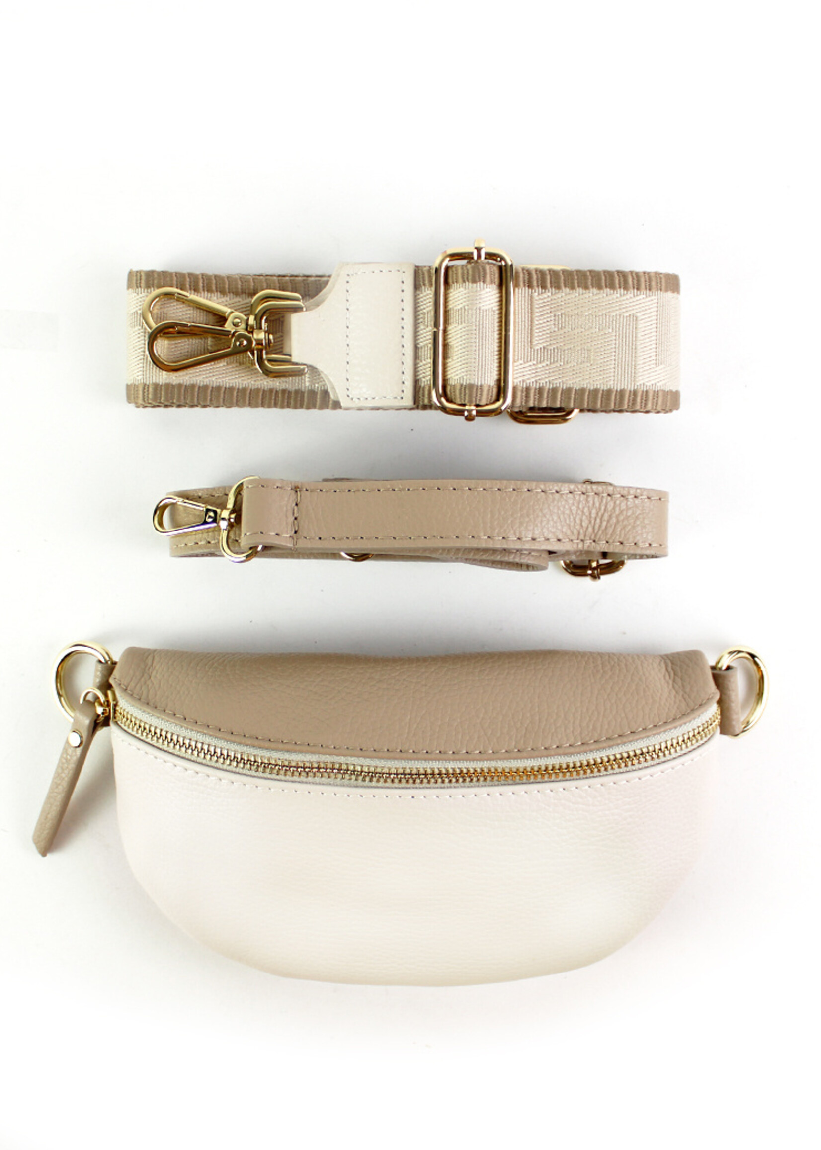 Leren heuptas | Bumbag | Combi-kleur | Uni | Maat S