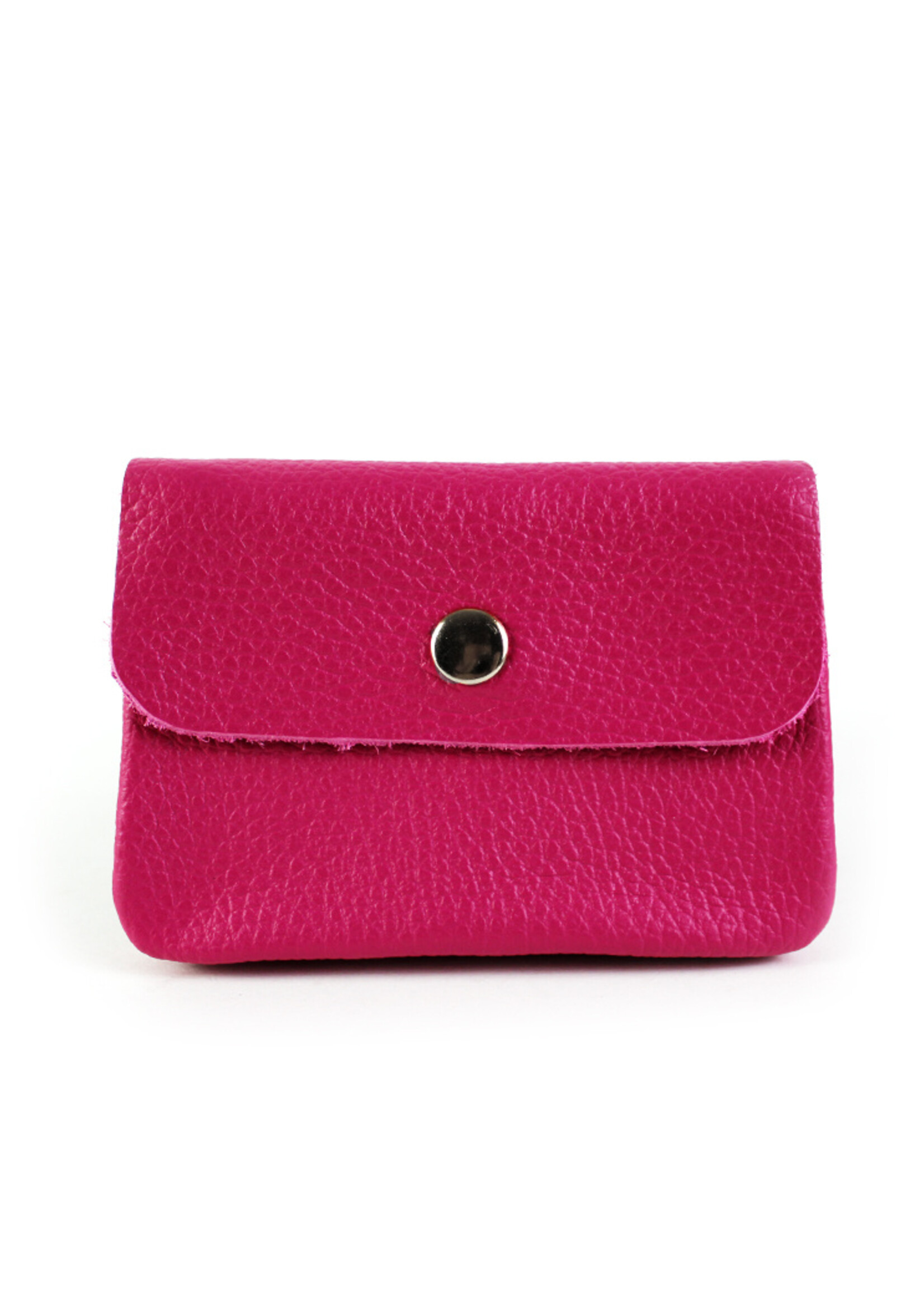 Leren portemonnee | Jeansblauw-Fuchsia-Rood-Groen