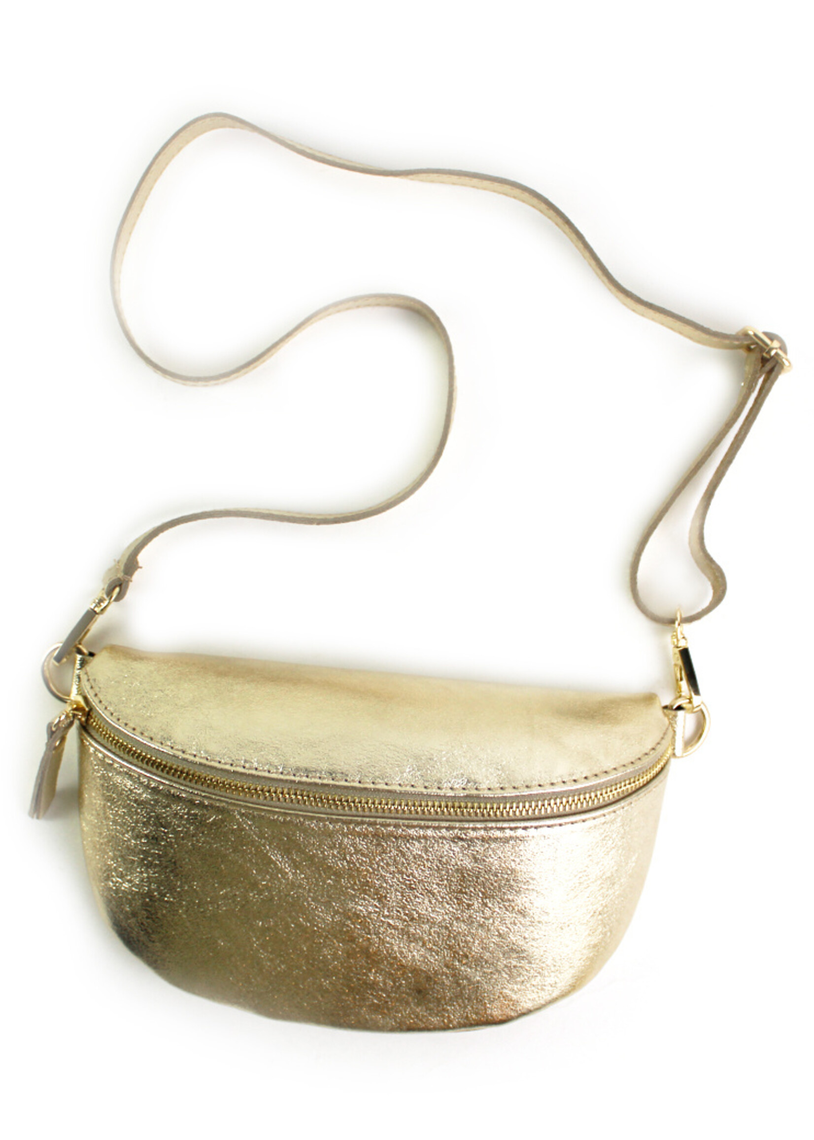 Leren Metallic heuptas | Bumbag | Goud | Maat  M