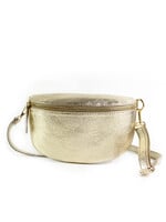 Leren Metallic heuptas | Bumbag | Goud | Maat  M