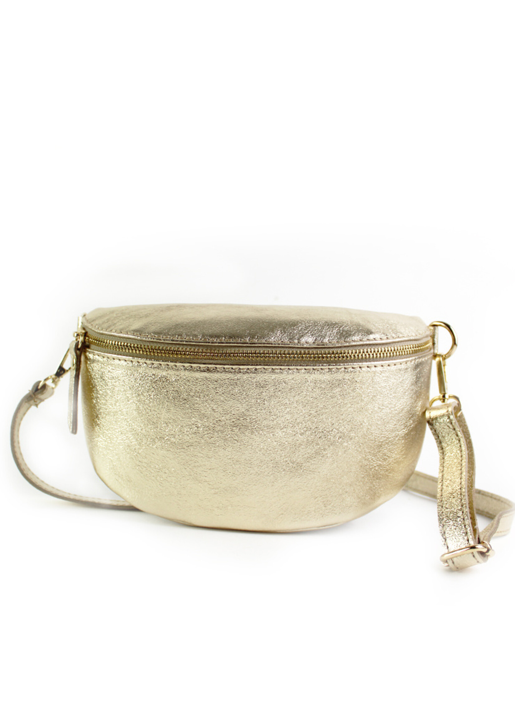 Leren Metallic heuptas | Bumbag | Goud | Maat  M