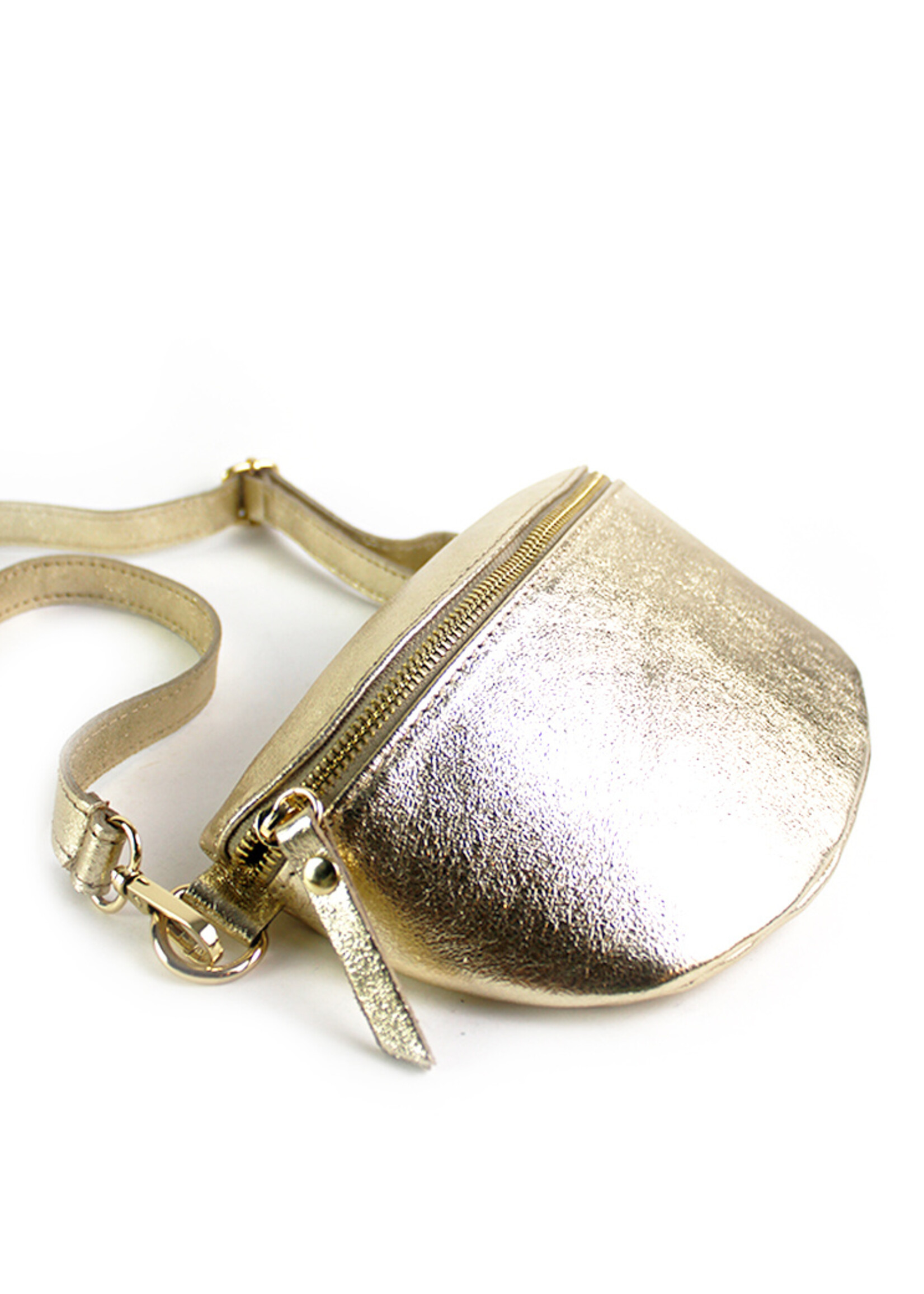 Leren Metallic heuptas | Bumbag | Goud | Maat  M