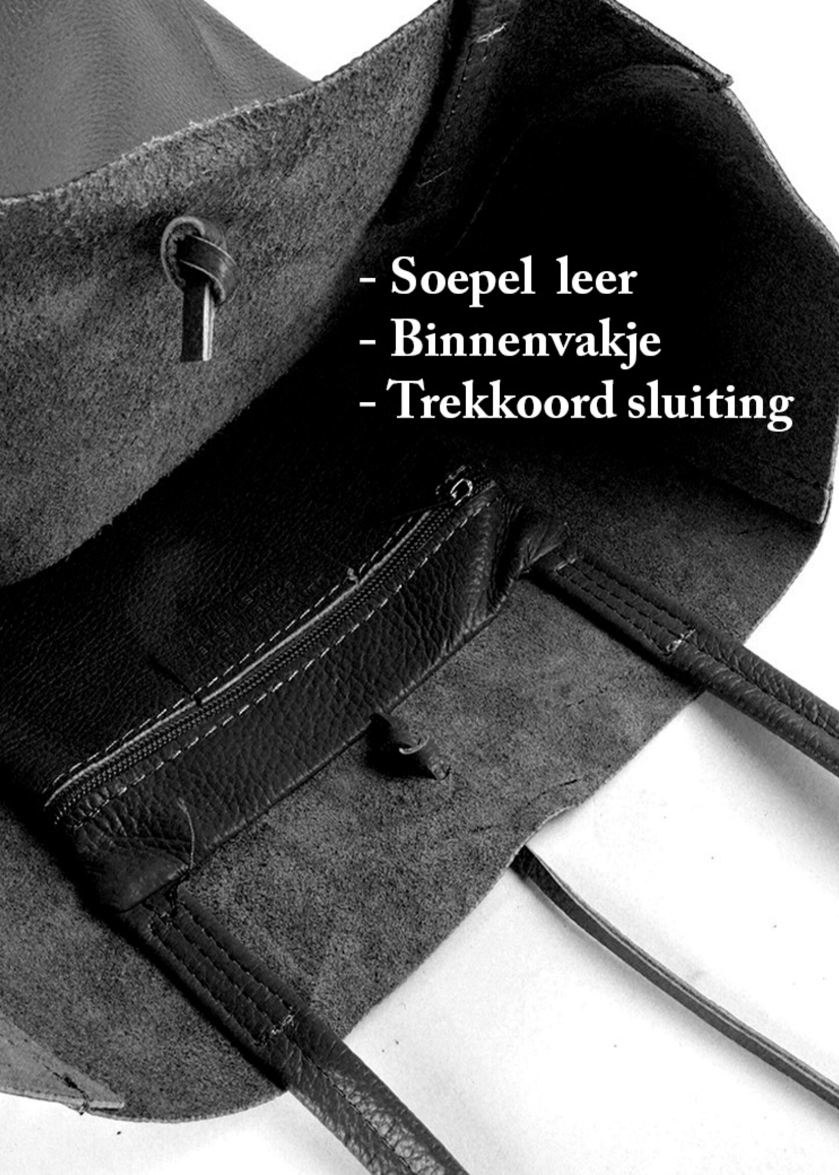 Leren shopper | Donkerblauw