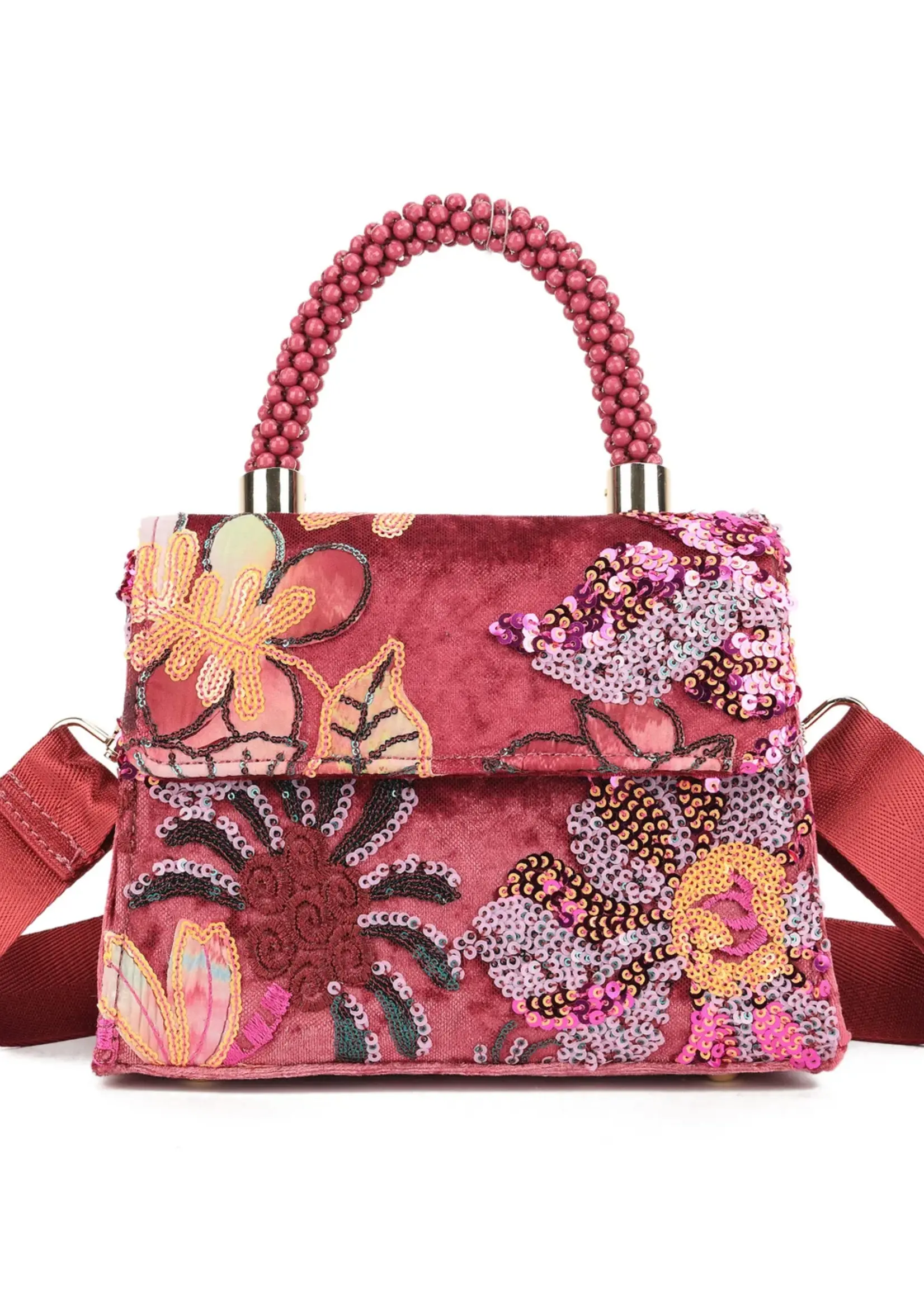 Handtas Pailletten | Carina | Fuchsia