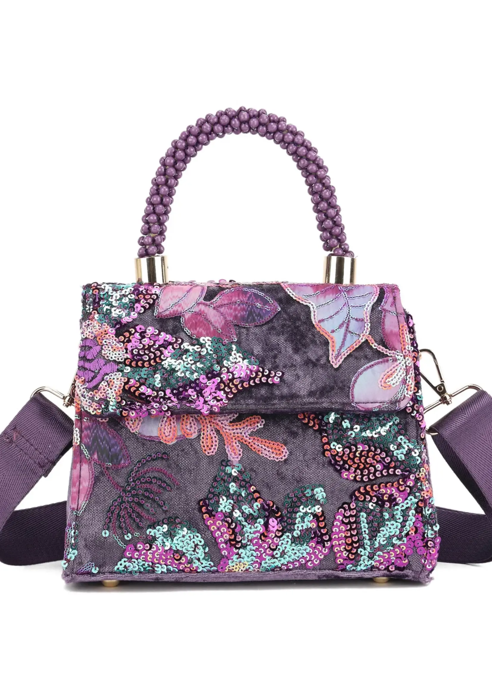 Handtas Pailletten | Carina | Paars