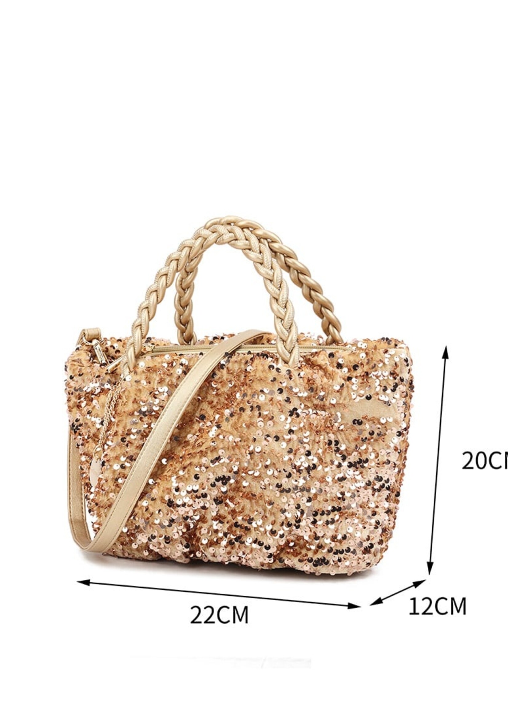 Mini Handtas Pailletten | Veerle | Grijs