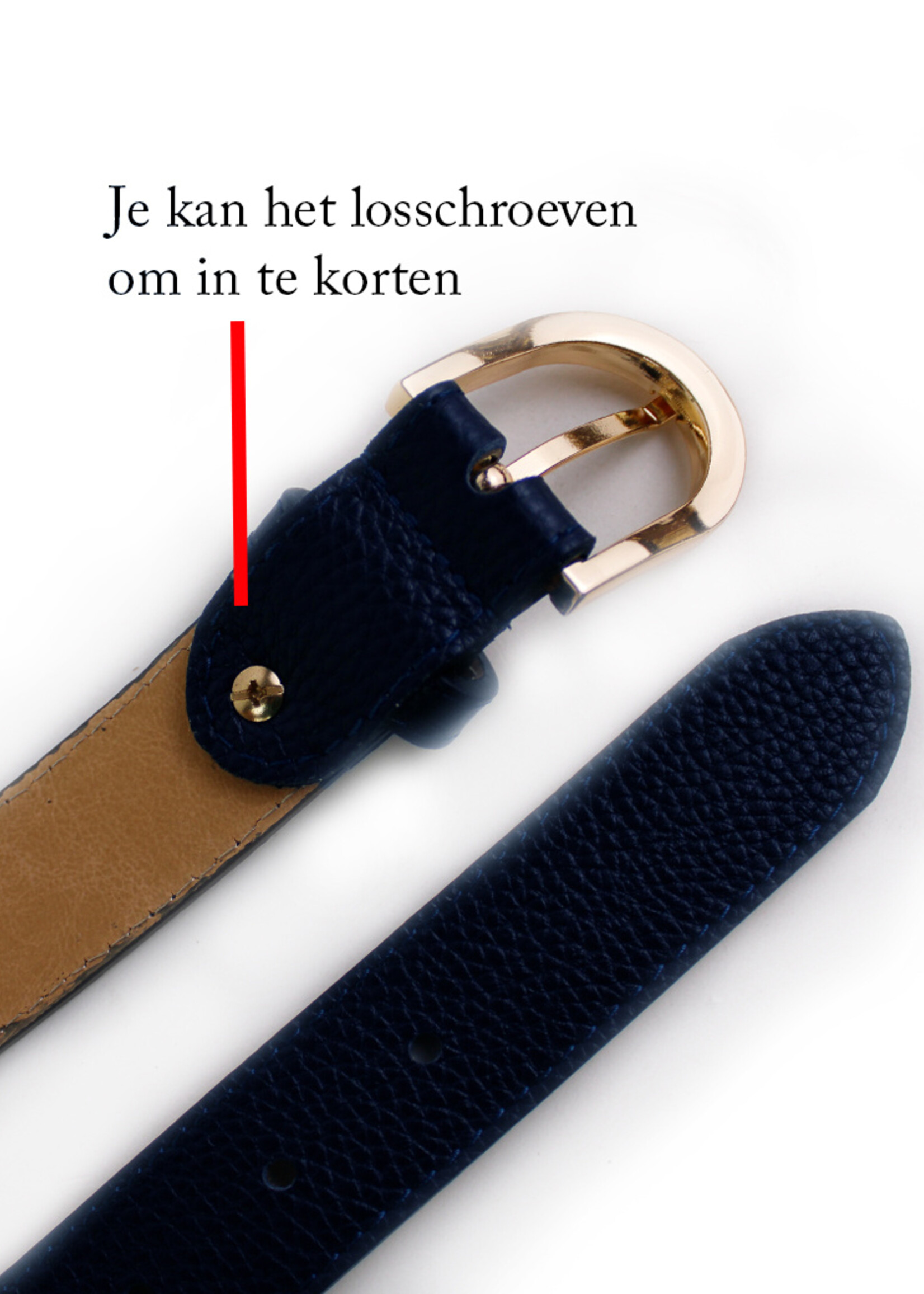 Lederen riem | Donkerblauw