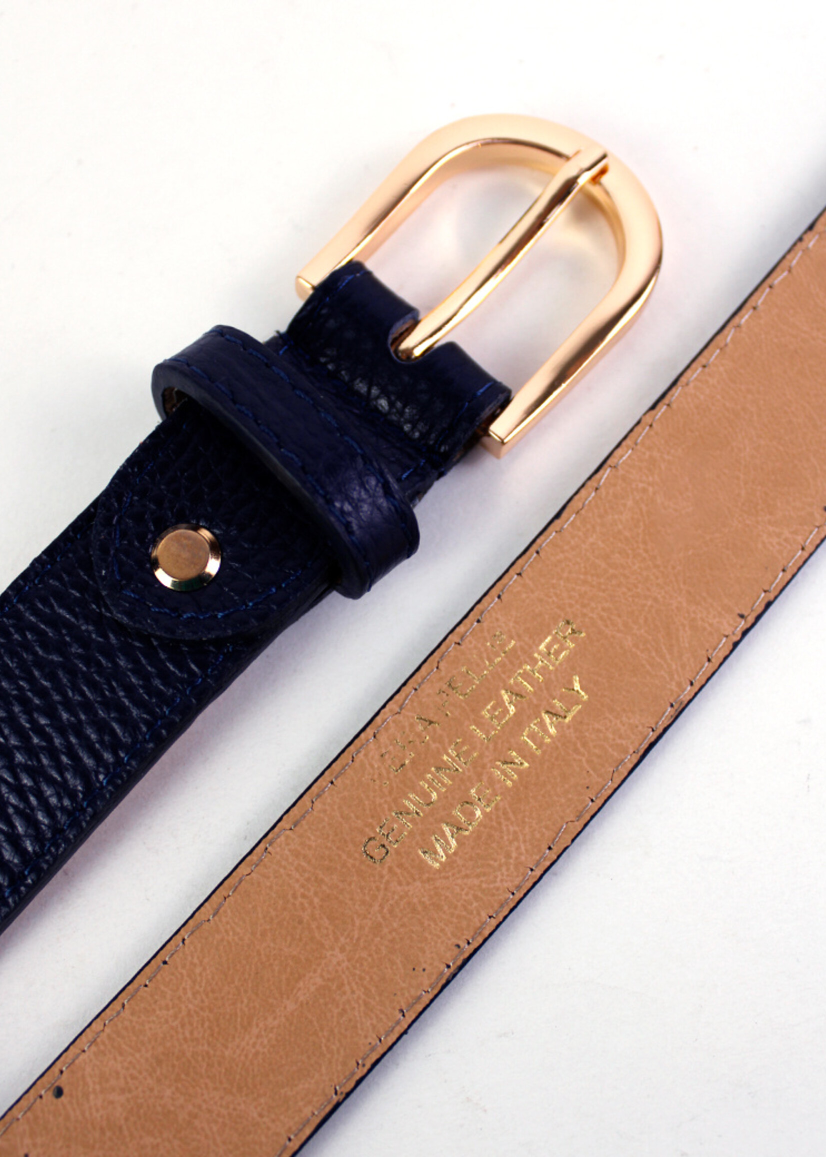 Lederen riem | Donkerblauw