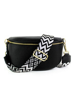 Leren heuptas | Bumbag SET | Zwart | Zigzag | MEDIUM