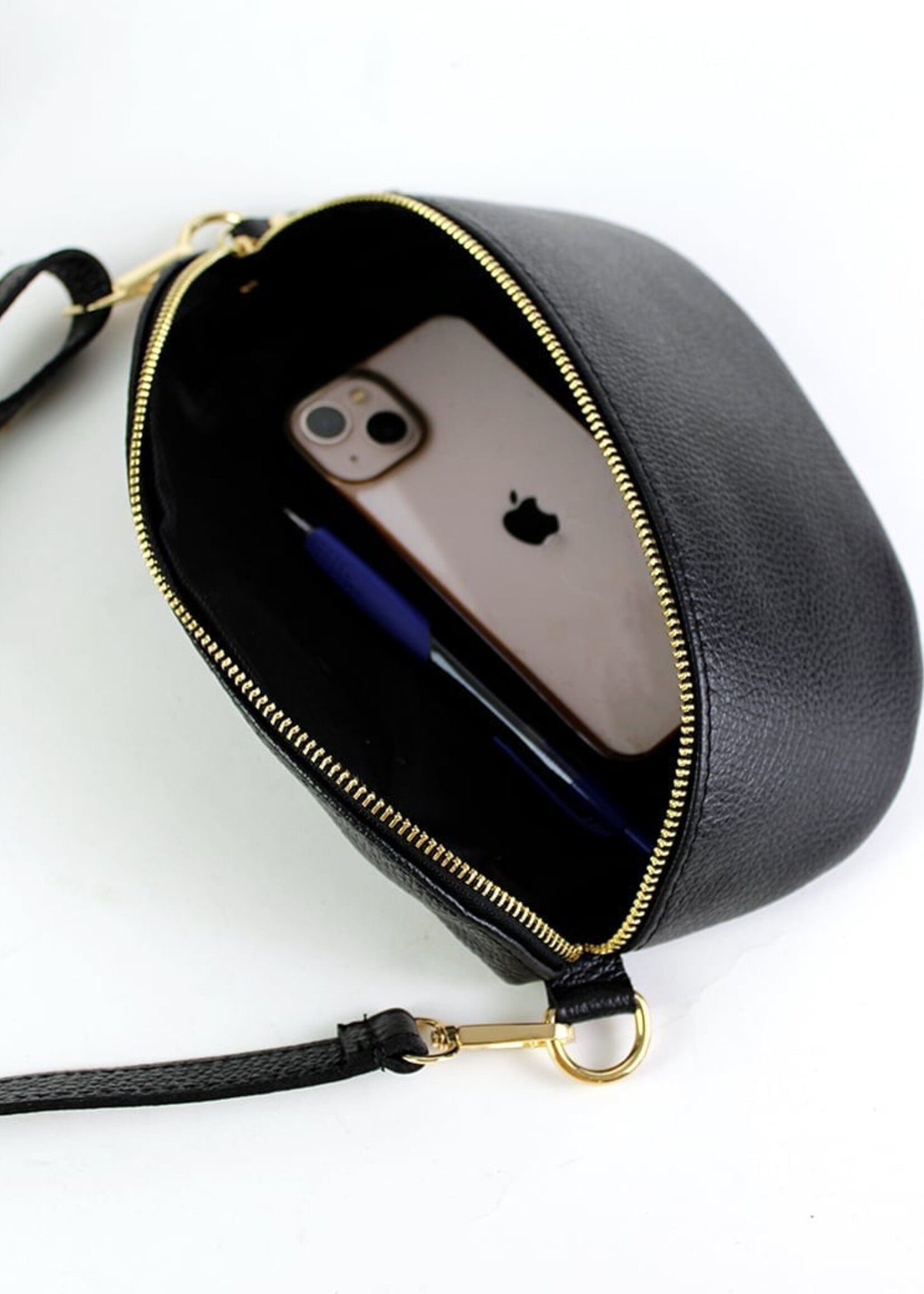 Leren heuptas | Bumbag SET | Zwart | Monochroom | MEDIUM