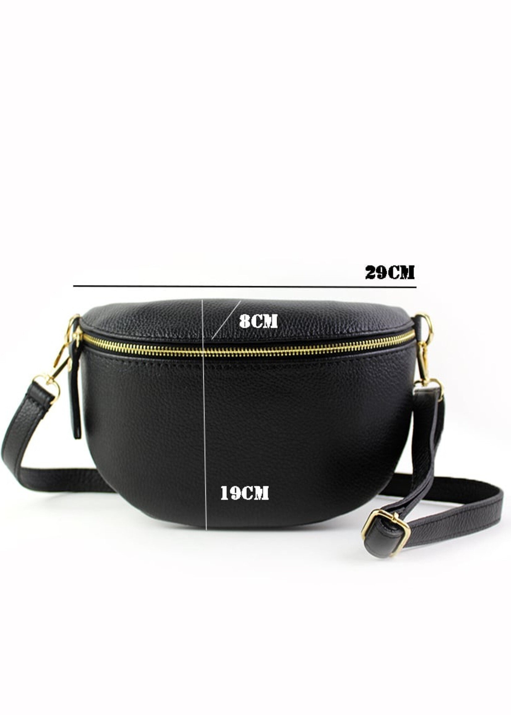 Suède Leren heuptas | Bumbag | Zwart | Maat - L