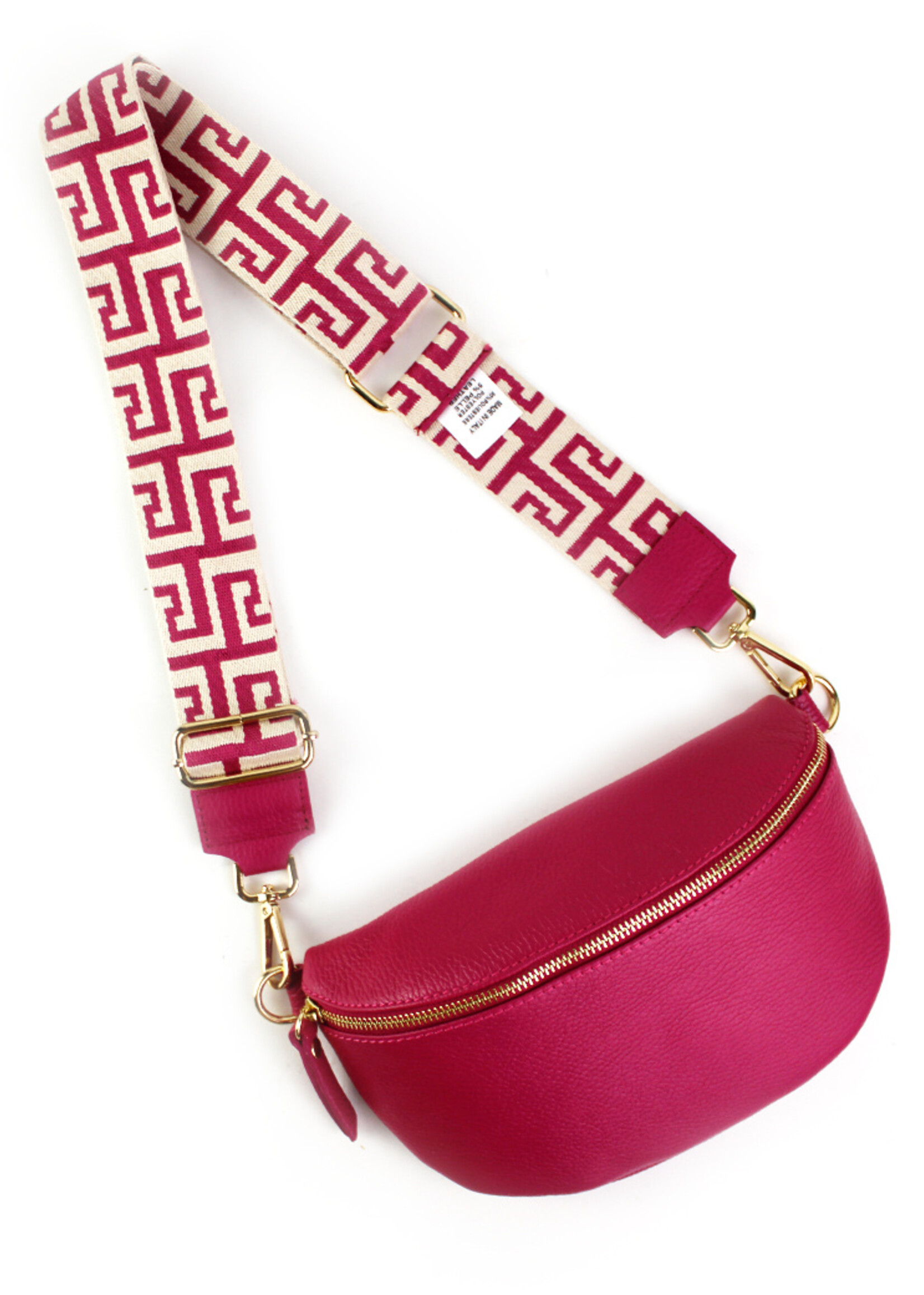 Leren heuptas | Bumbag SET | Fuchsia | Monochroom | MEDIUM